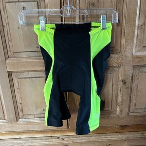 Performance Bike Small Cycling Shorts Padded Athletic‎ Black Lime Neon